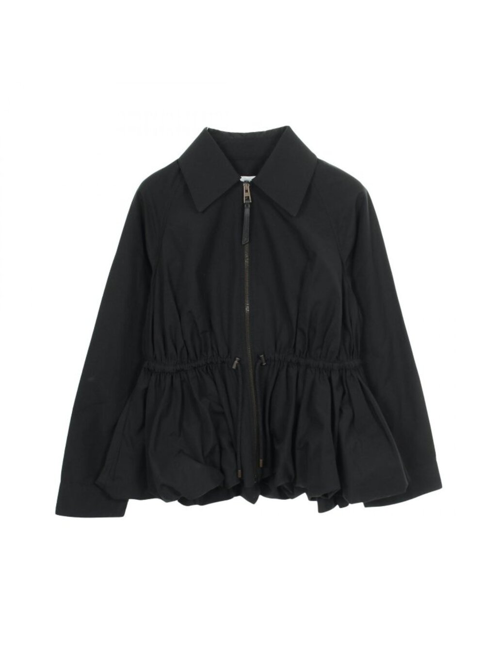Loewe Anagram Hem Ruffle Black Jacket